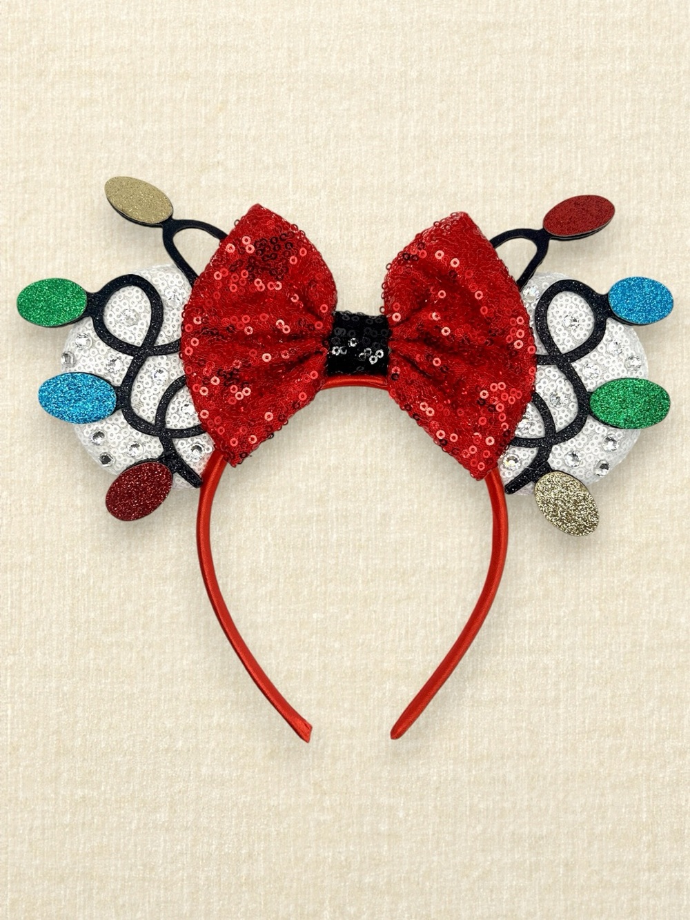Christmas Lights Minnie Ears | Disney-Inspired Christmas Mouse Ears